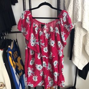 Torrid off the shoulder floral blouse